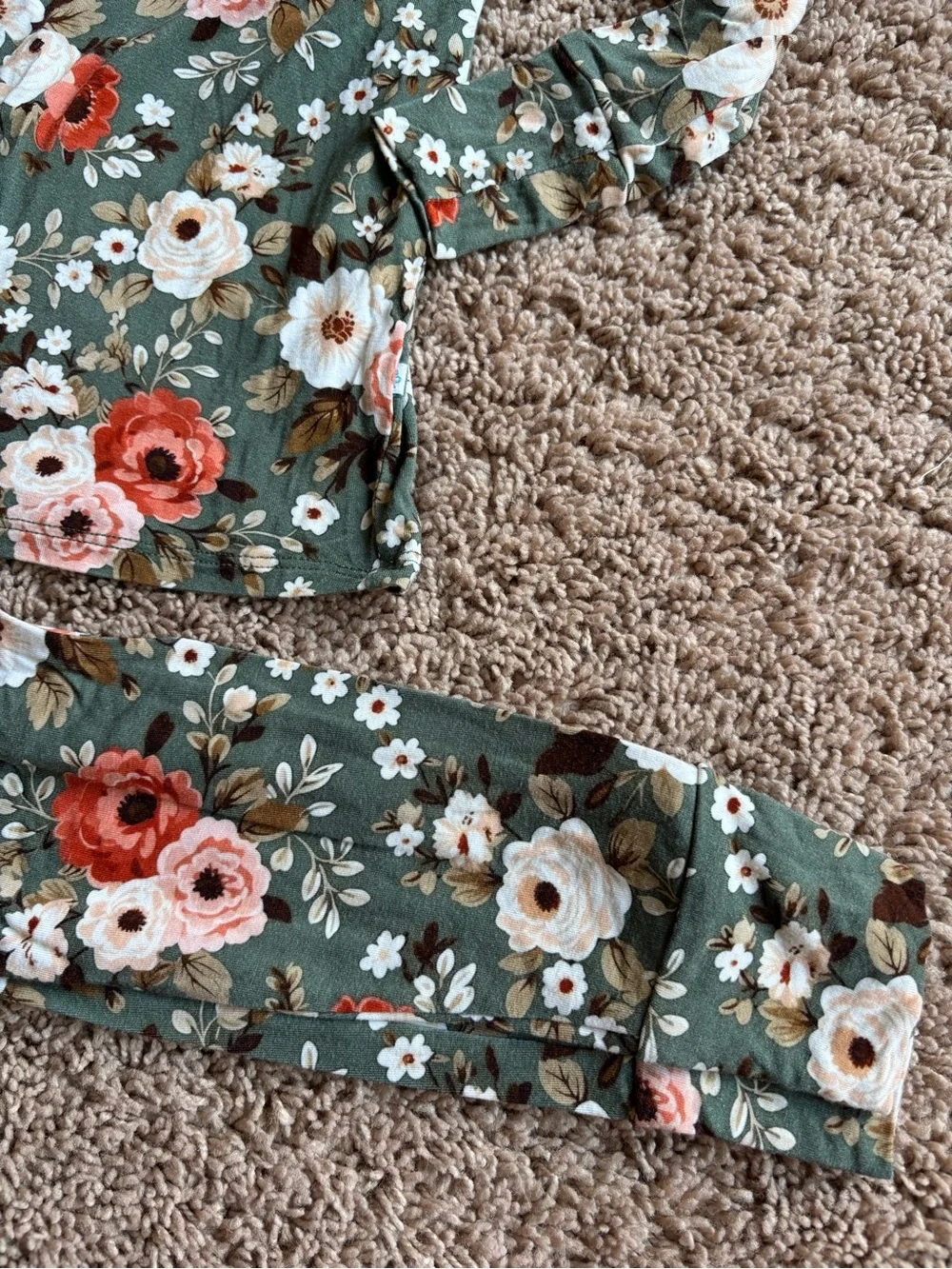 3T-4T Floral Long Sleeve Pajama Set: Posh Peanut